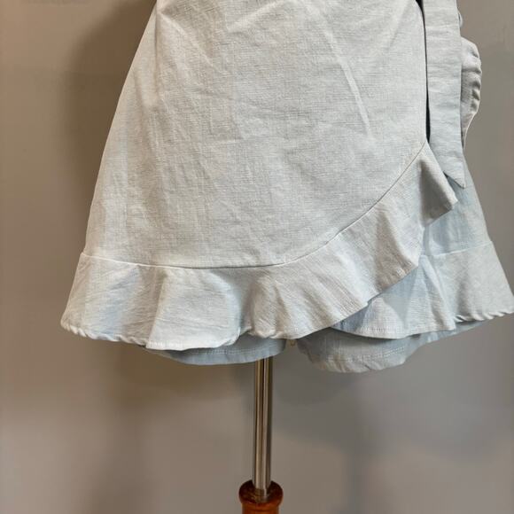Princess Polly Cottage Hill mini dress, light blue mini skort romper, Size 8 - Picture 7 of 10